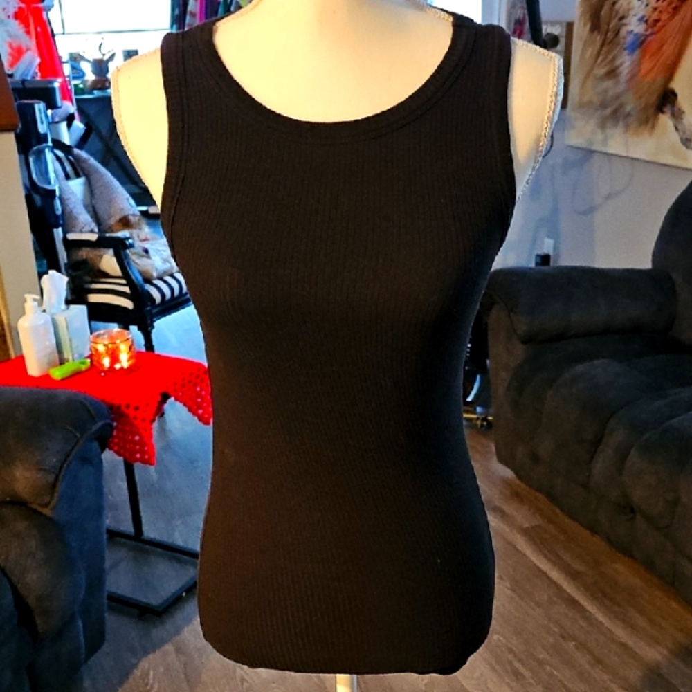 Maurices womens black ribbed tank top. Sz XS. Like New